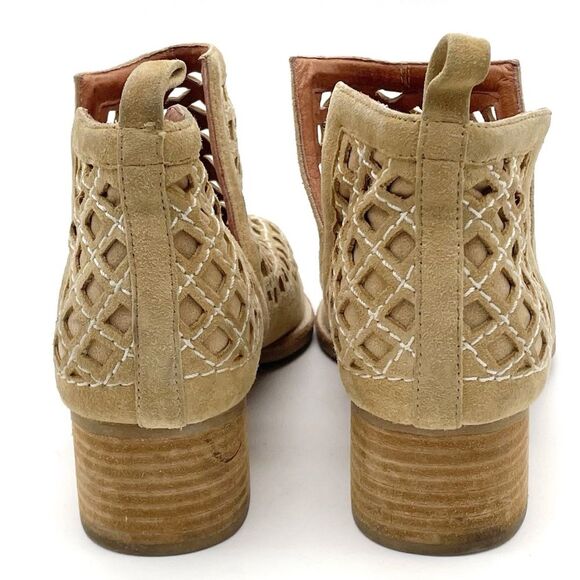 Jeffrey Campbell Taggart Booties Open Cut Out Boot Sand Leather Women’s Size 8.5 - Picture 10 of 15